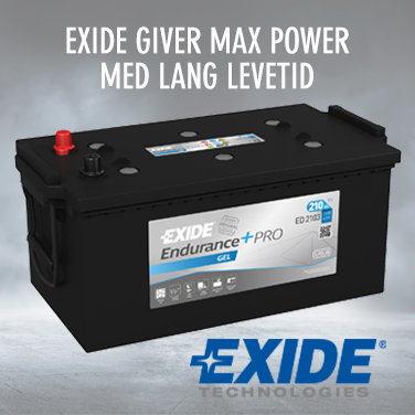 Exide giver Max Power med lang levetid